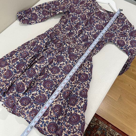 J.Crew Palermo Dress Womens Small Tall Purple Linen Paisley Floral Boho Sundress - Picture 13 of 14